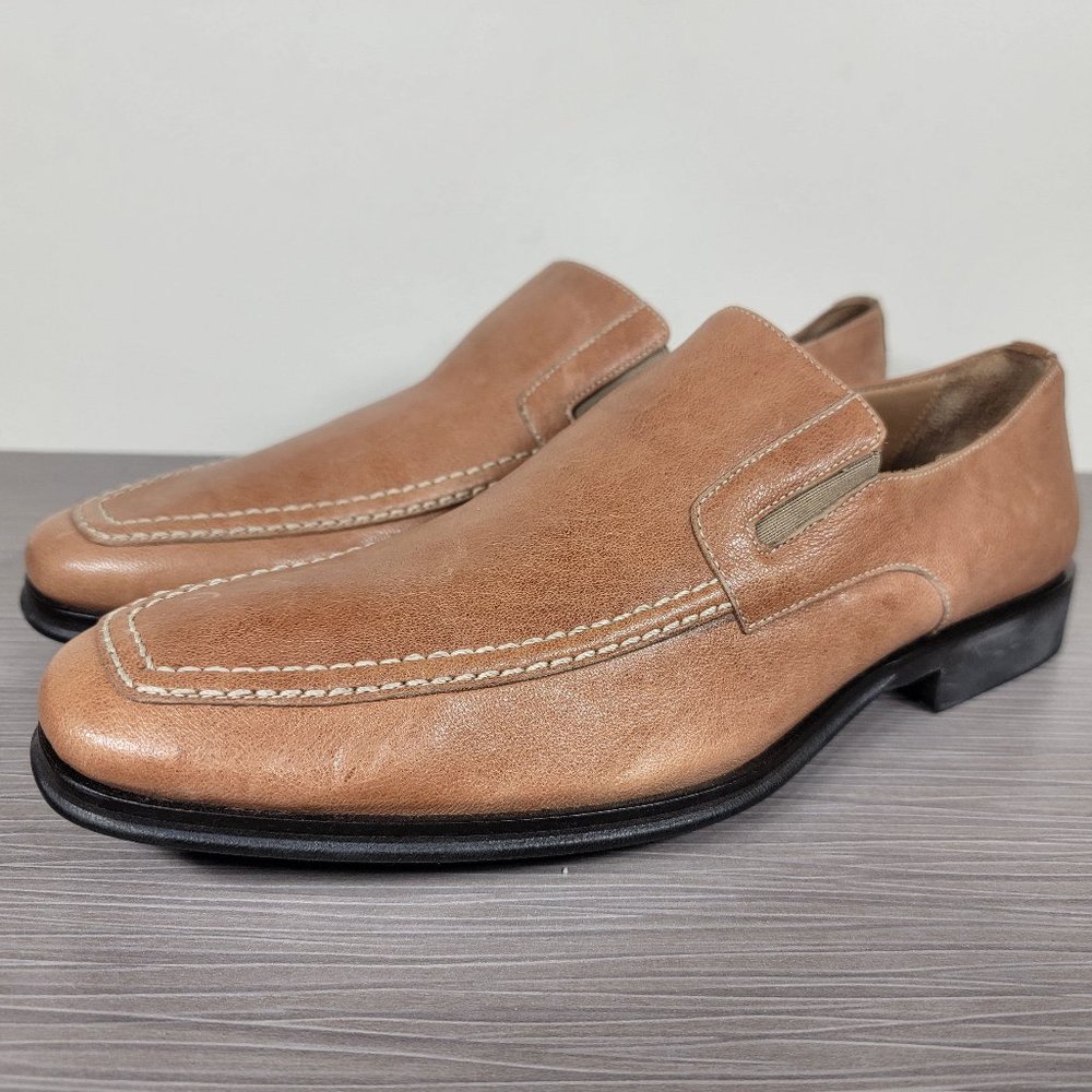 Bruno Magli Raging Slip On Loafers,Tan Leather 7 W